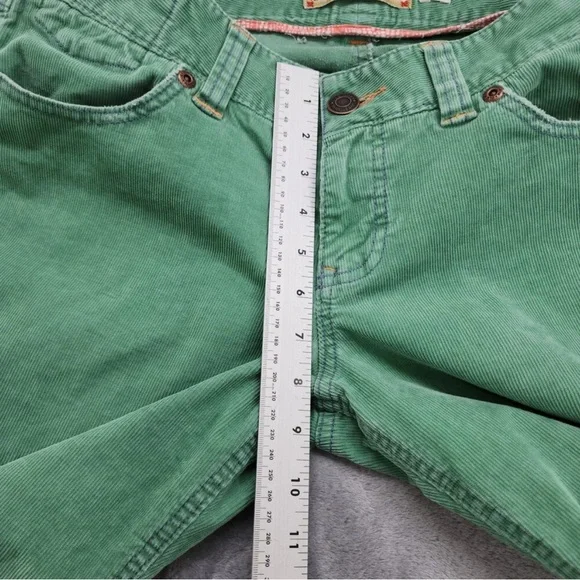 Vintage Y2K Old Navy Pants Womens 10 Green Corduroy Low Waist Flare Leg Preppy - Picture 12 of 14